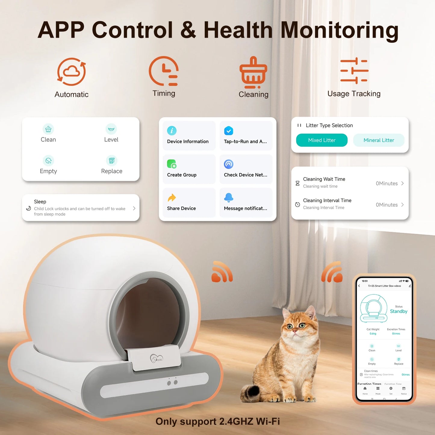 Petflx PureBox – Automatic Self-Cleaning Cat Litter Box with App Control