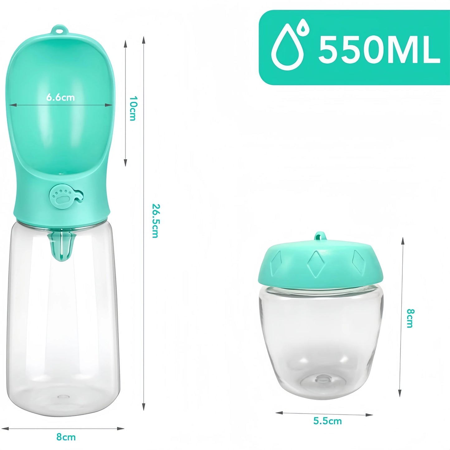 Petflx 2-in-1 Food & Water Bottle