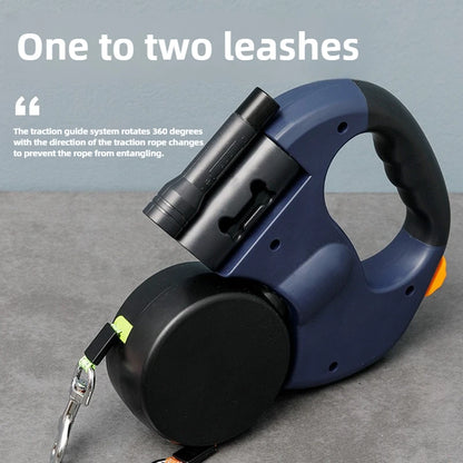Petflx Dual Retractable Dog Leash – Tangle-Free With Light